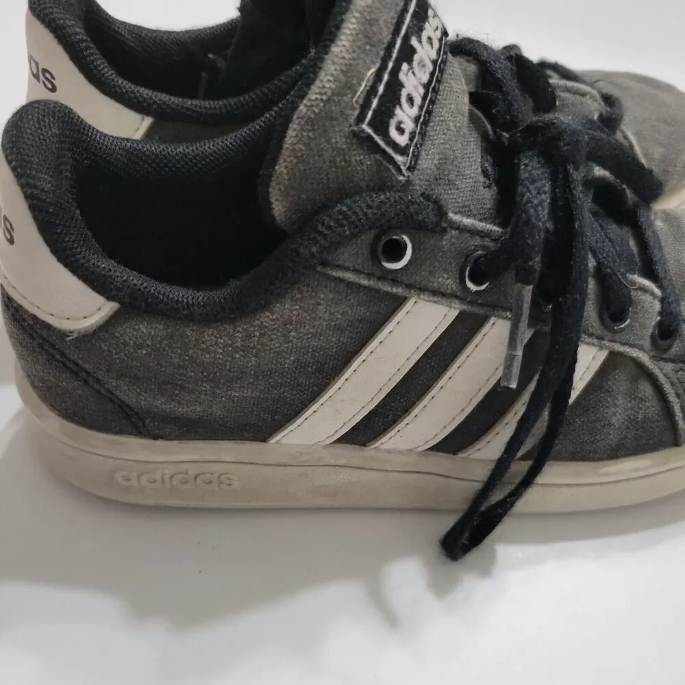 Adidas Girls 12 1/2 Kid Shoes Superstar Black White Three Striped Originals 12.5